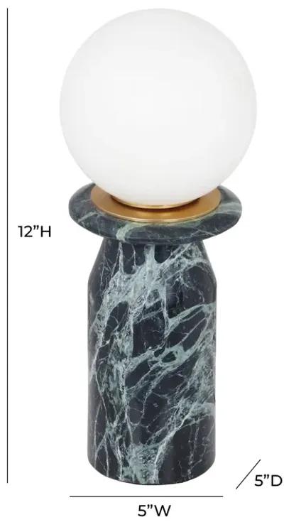 Globe Malachite Green Marble Lamp