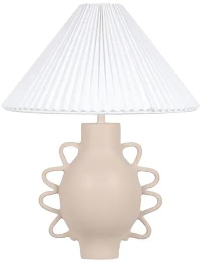 Hazza Cream Pleated Table Lamp