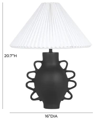 Hazza Black Pleated Table Lamp