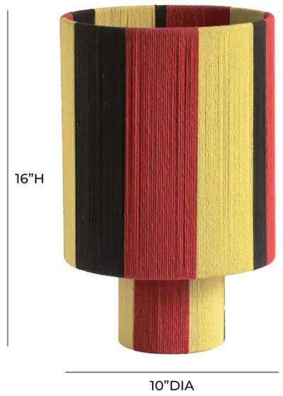 Guinevere Red and Yellow Striped Cotton Table Lamp