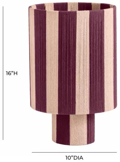 Guinevere Purple and Pink Striped Cotton Table Lamp