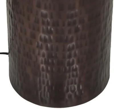 Grava Boucle & Hammered Bronze Metal Floor Lamp