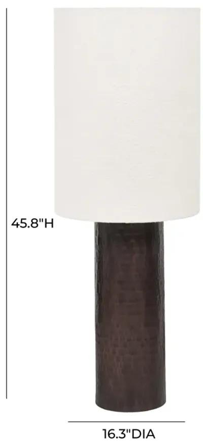 Grava Boucle & Hammered Bronze Metal Floor Lamp