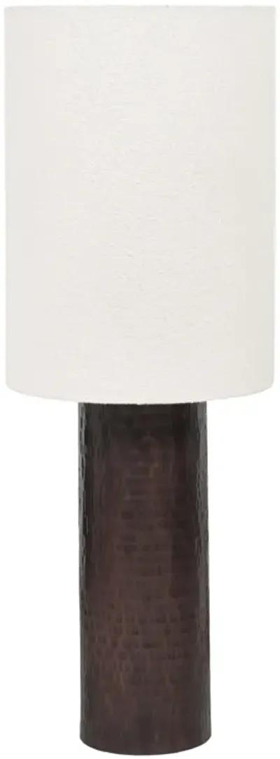 Grava Boucle & Hammered Bronze Metal Floor Lamp