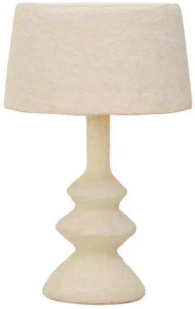 Cream Cotton Mache Table Lamp