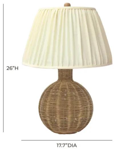 Pallora Cream & Natural Rattan Table Lamp