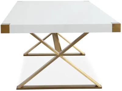 Adeline White Lacquer Dining Table