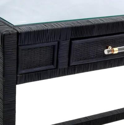 Amara Charcoal Rattan Desk