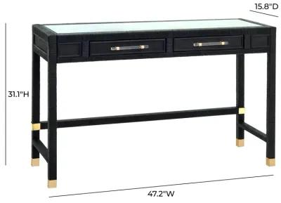 Amara Charcoal Rattan Desk