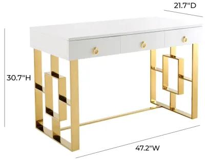 Audrey White Lacquer Desk