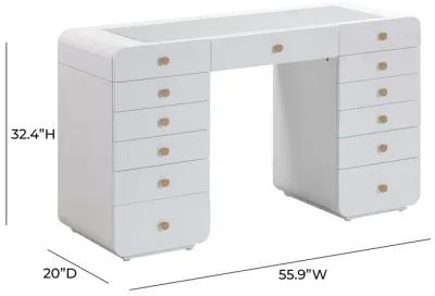 Hollywood White Vanity Desk