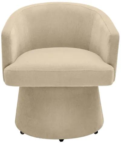 Kristen Taupe Upcycled Chenille Rolling Desk Chair