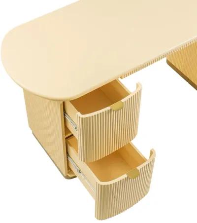 Francesca Yellow Peach 3-Drawer Desk