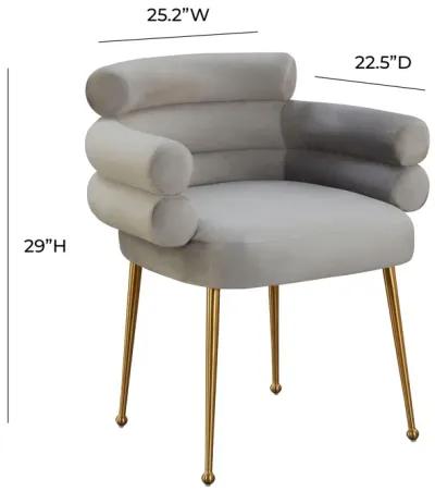 Dente Cream Faux Sheepskin Dining Chair