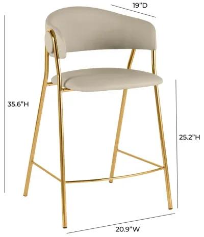 Lara Cream Performance Vegan Leather Counter Stool by Inspire Me! Home Decor - Set of 2