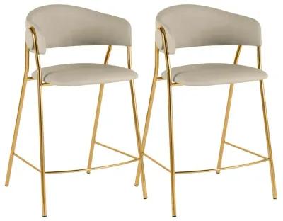 Lara Cream Performance Vegan Leather Counter Stool by Inspire Me! Home Decor - Set of 2