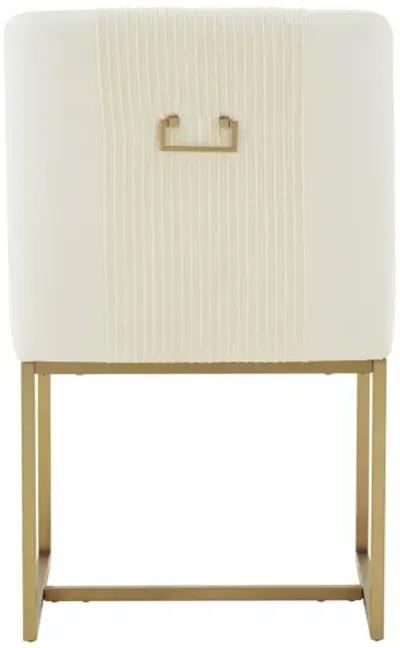 Lisa Cream Pleated Velvet Dining Chair