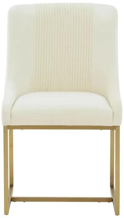 Lisa Cream Pleated Velvet Dining Chair