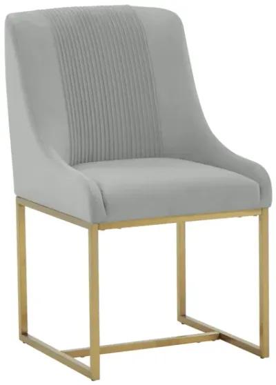 Lisa Grey Pleated Velvet  Dining Chair