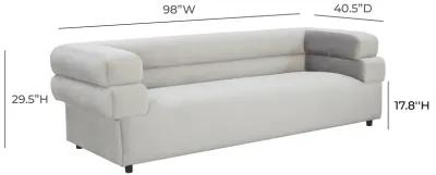 Elsa Light Grey Velvet Sofa