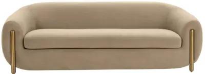 Lina Cafe Au Lait Brown Velvet Sofa