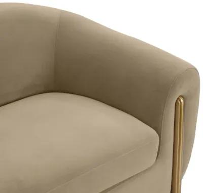 Lina Cafe Au Lait Brown Velvet Sofa