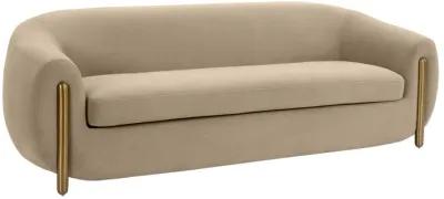 Lina Cafe Au Lait Brown Velvet Sofa