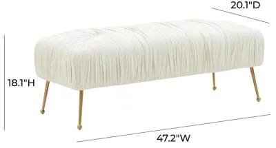 Jessica Cream Velvet Bench