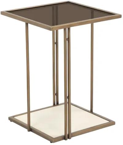 Emma Cream Ash & Glass Side Table