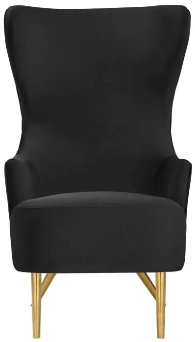 Julia Black Velvet Wingback Chair