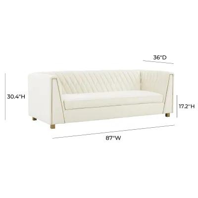 Wafa Cream Velvet Sofa