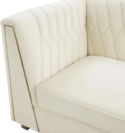 Wafa Cream Velvet Sofa