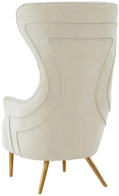 Jezebel Cream Velvet Wingback Chair