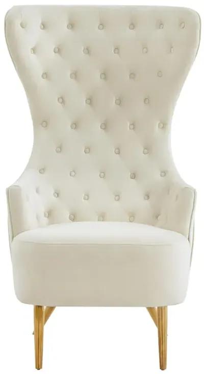 Jezebel Cream Velvet Wingback Chair