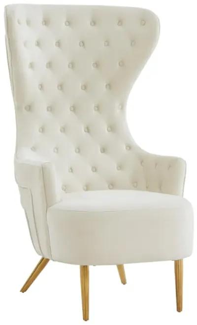 Jezebel Cream Velvet Wingback Chair