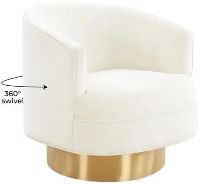 Stella Cream Velvet Swivel Chair