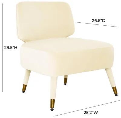 Athena Cream Velvet Accent Chair