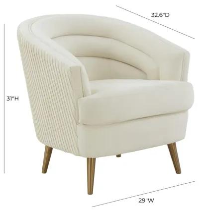 Jules Cream Velvet Accent Chair