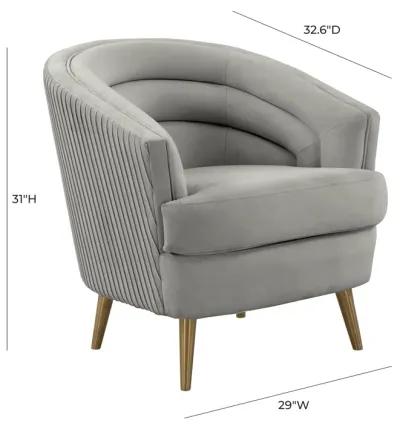 Jules Light Grey Velvet Accent Chair