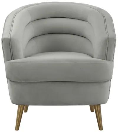 Jules Light Grey Velvet Accent Chair