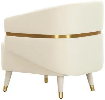 Ayla Cream Velvet Accent Chair