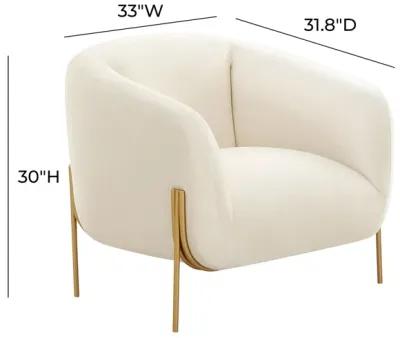 Kandra Cream Velvet Accent Chair