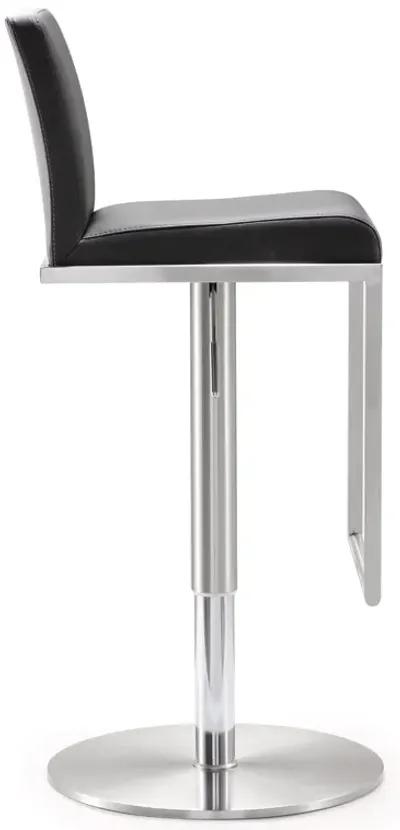 Amalfi Black Performance Vegan Leather Adjustable Stool