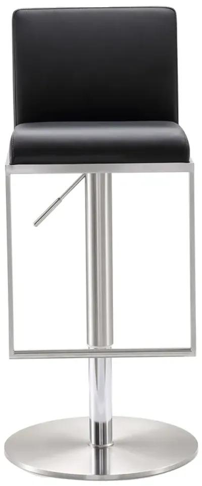 Amalfi Black Performance Vegan Leather Adjustable Stool