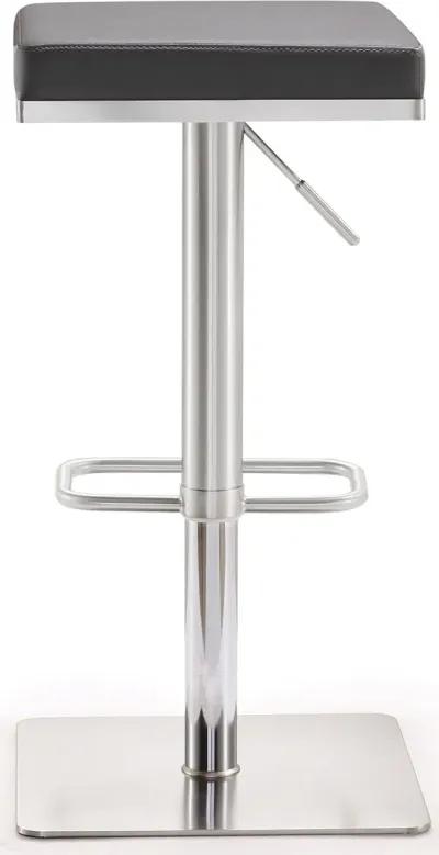 Bari Grey Stainless Steel Adjustable Barstool