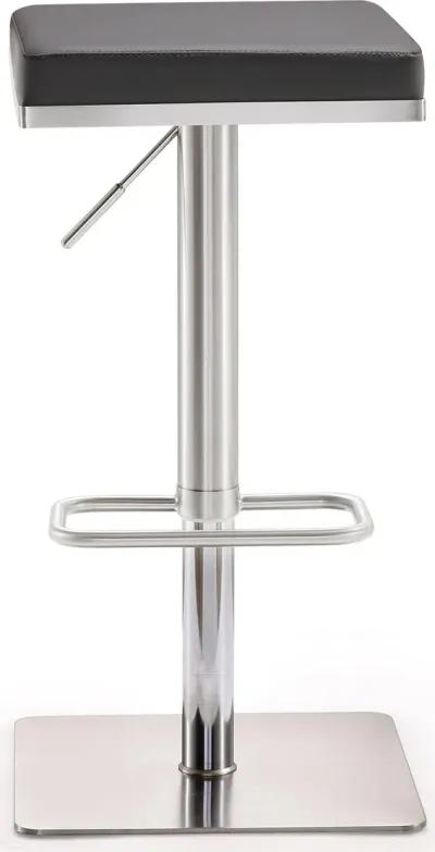 Bari Grey Stainless Steel Adjustable Barstool