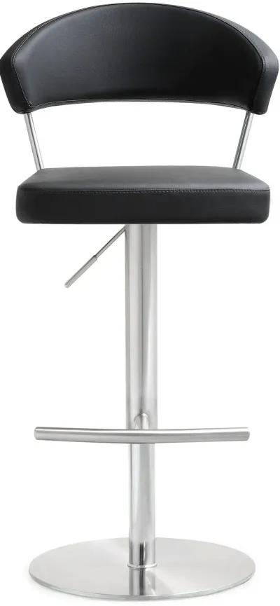 Cosmo Black Performance Vegan Leather and Stainless Steel Barstool