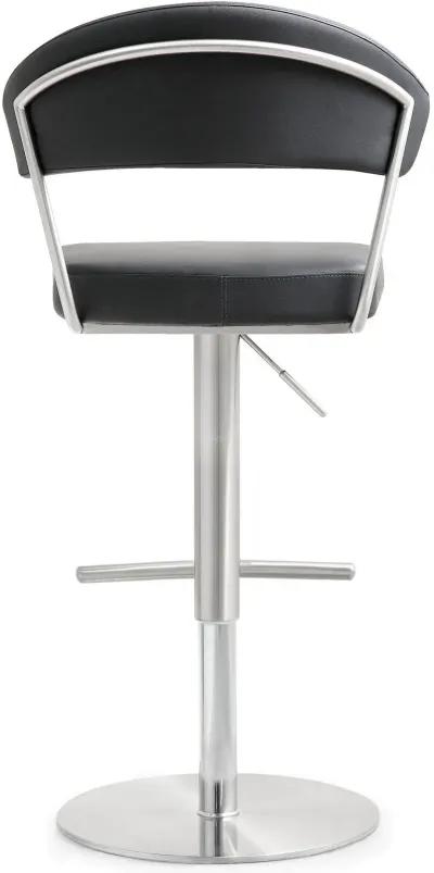 Cosmo Black Performance Vegan Leather and Stainless Steel Barstool