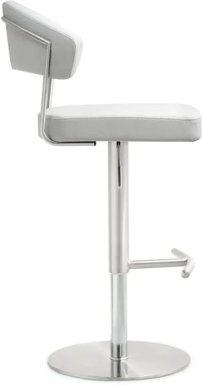 Cosmo White Performance Vegan Leather and Stainless Steel Barstool