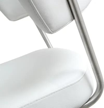 Cosmo White Performance Vegan Leather and Stainless Steel Barstool